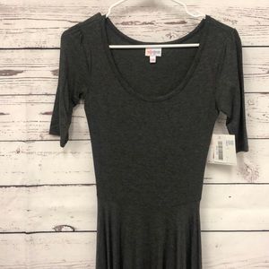 LulaRoe solid charcoal‎ gray Nicole dress